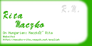 rita maczko business card
