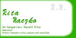 rita maczko business card